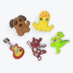 SHOE CHARMS 5 Piece Set of assorted theme Jibbit / Shoe Charms for Crocs/ Bags